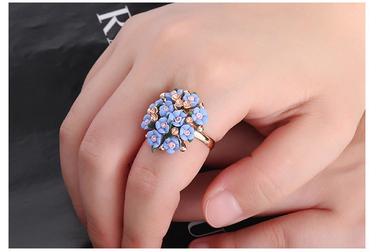 Suit Personality Fashion Female Diamond Ceramic Rings