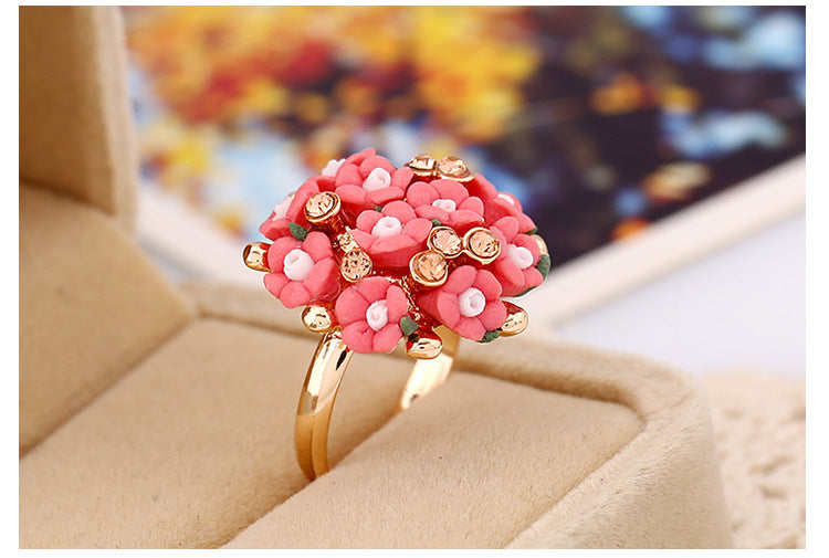 Suit Personality Fashion Female Diamond Ceramic Rings