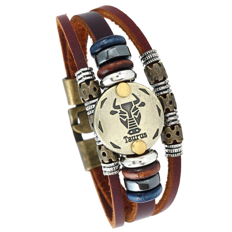 Beads Constellation Cattle Leather Simple Jewelry Bracelets