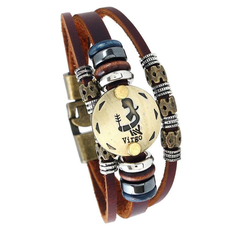 Beads Constellation Cattle Leather Simple Jewelry Bracelets