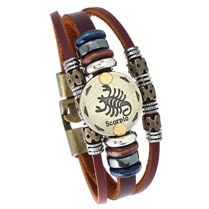 Beads Constellation Cattle Leather Simple Jewelry Bracelets