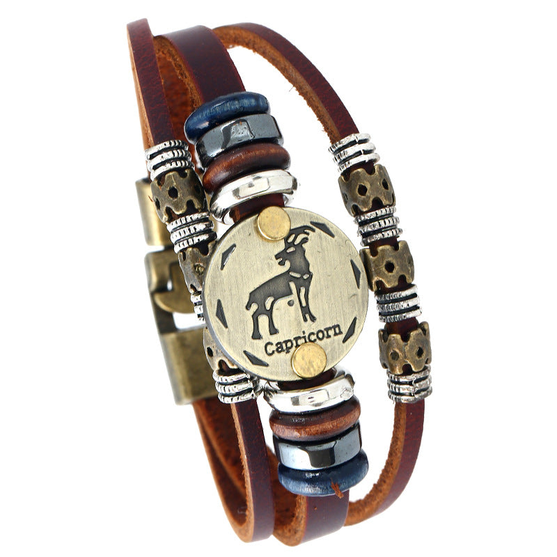 Beads Constellation Cattle Leather Simple Jewelry Bracelets