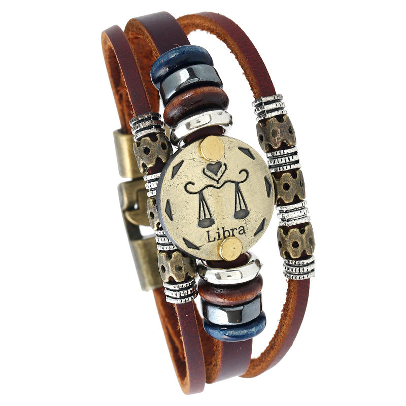 Beads Constellation Cattle Leather Simple Jewelry Bracelets