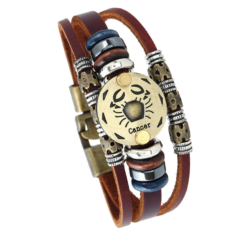 Beads Constellation Cattle Leather Simple Jewelry Bracelets