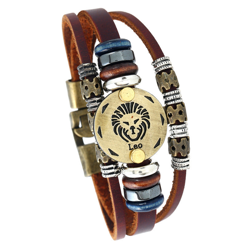 Beads Constellation Cattle Leather Simple Jewelry Bracelets