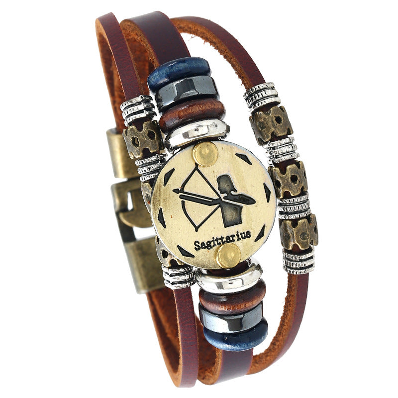 Beads Constellation Cattle Leather Simple Jewelry Bracelets