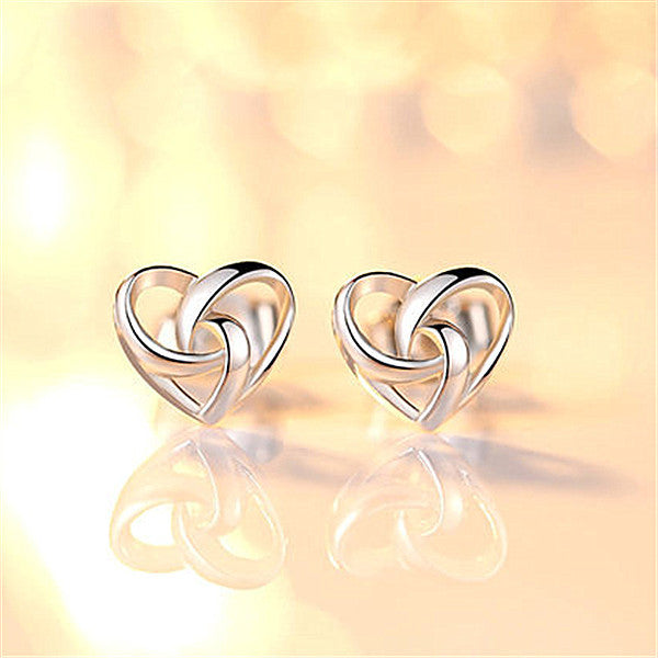 Style Sier Female Temperament Personality Interwoven Love Rings