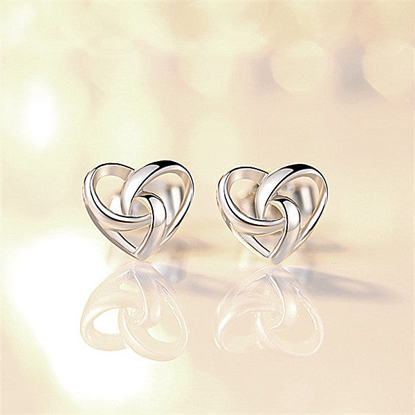 Style Sier Female Temperament Personality Interwoven Love Rings