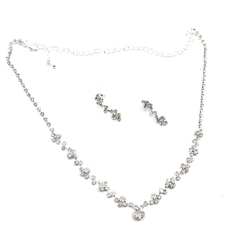 Wedding Studio Graphy Makeup Alloy Rhinestone Inlaid Crystal Diamond Two-piece Jewelry Set