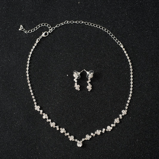 Wedding Studio Graphy Makeup Alloy Rhinestone Inlaid Crystal Diamond Two-piece Jewelry Set