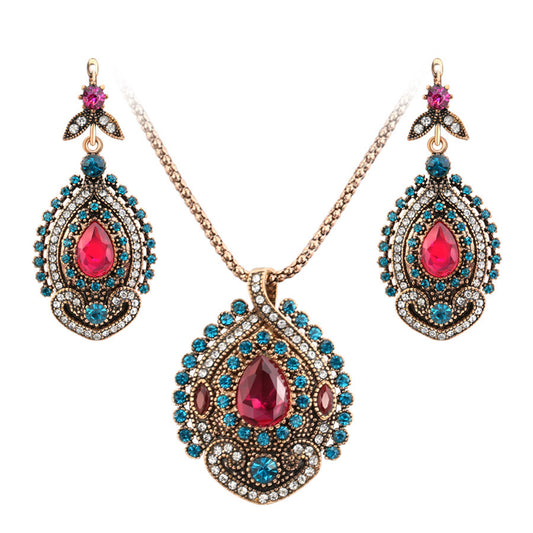Vintage Bohemian Bridal Crystal Wedding Source Jewelry Set