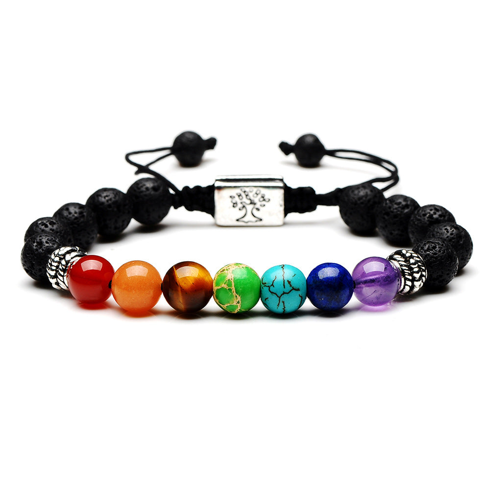 Bulge Beads Square Lucky Tree Volcanic Bracelets