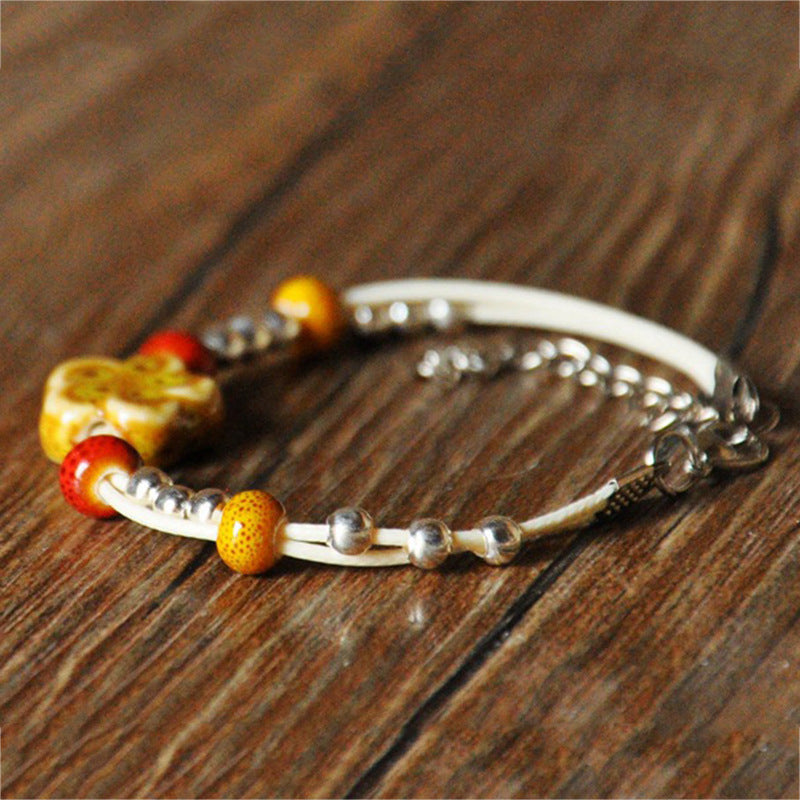 Women's Small Jewelry Woven Adjustable Size Ceramic Bracelets