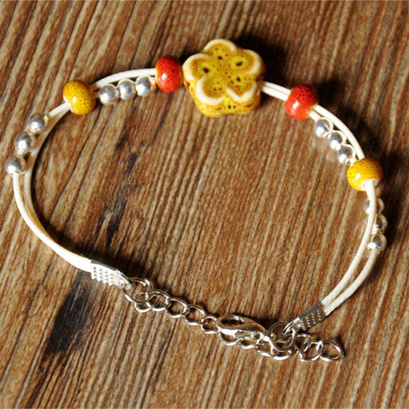 Women's Small Jewelry Woven Adjustable Size Ceramic Bracelets