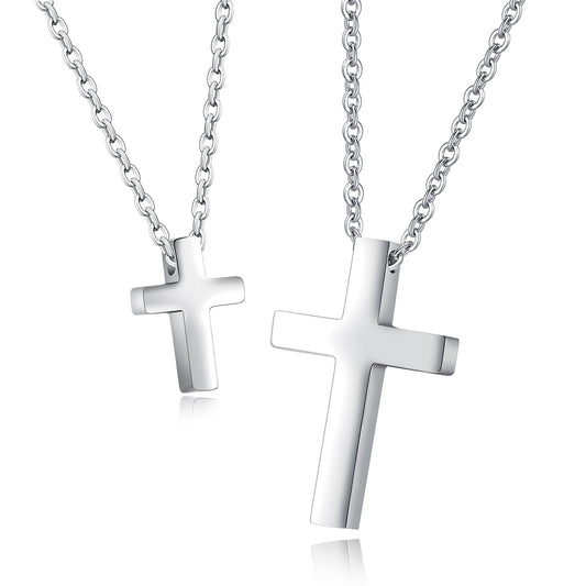 Fashion Retro Cross Titanium Steel Simple Necklaces