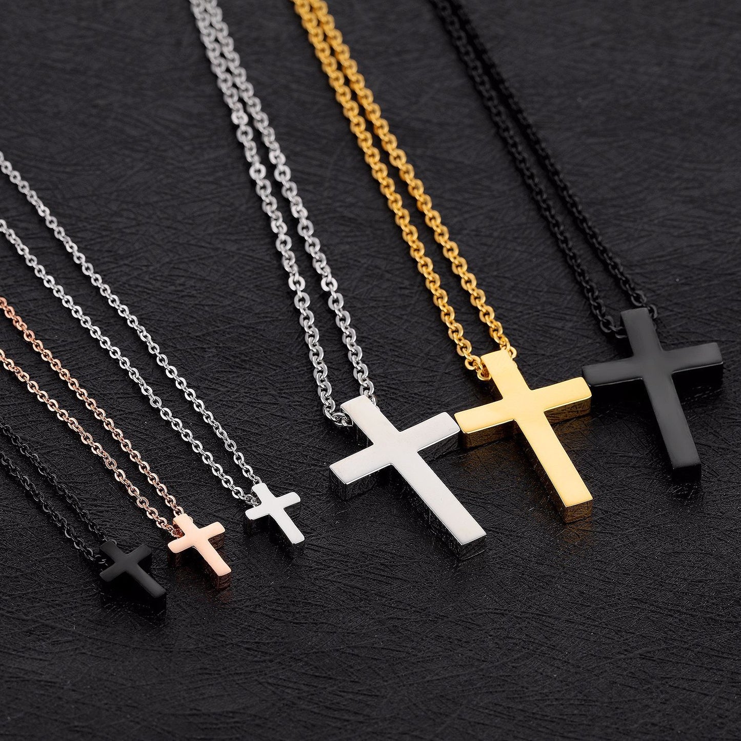 Fashion Retro Cross Titanium Steel Simple Necklaces