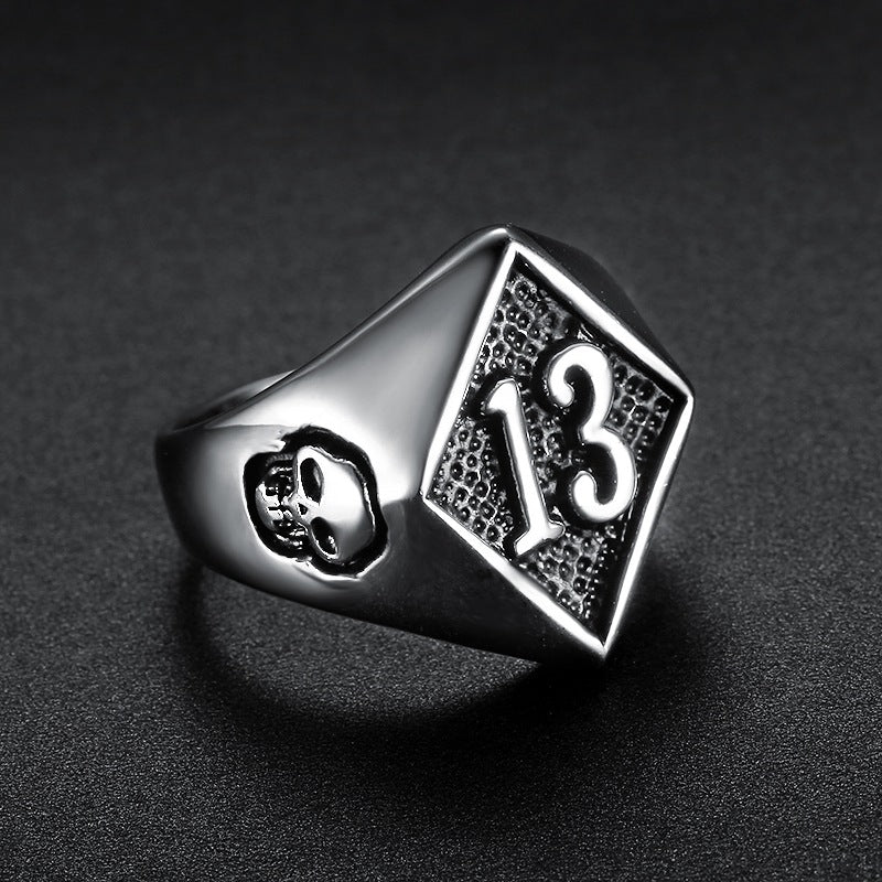 Men's Series Lucky Digital Skull Stainless Steel Rings