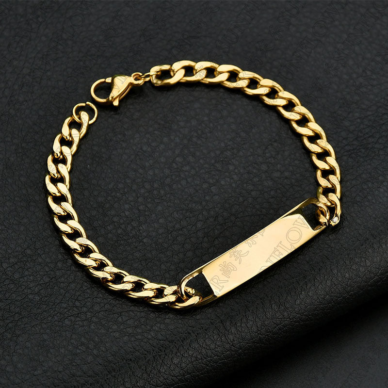 Men's Stainless Steel Korean Exquisite Curved Trendy Bracelets