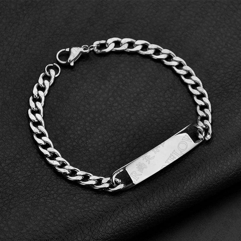 Men's Stainless Steel Korean Exquisite Curved Trendy Bracelets