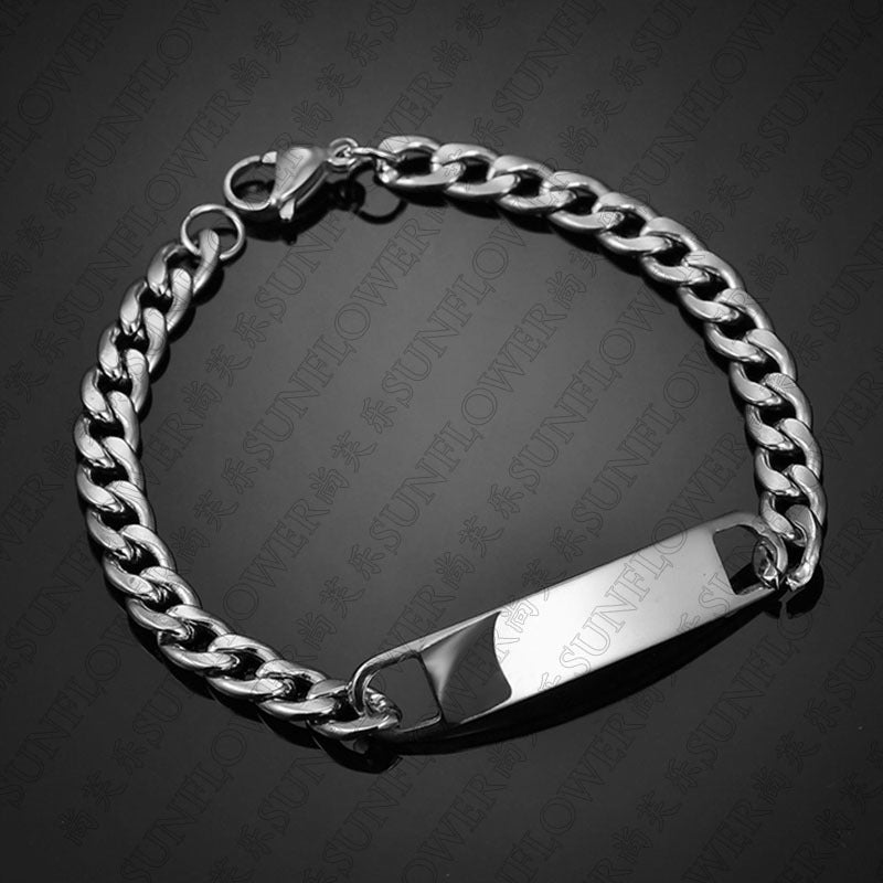 Men's Stainless Steel Korean Exquisite Curved Trendy Bracelets