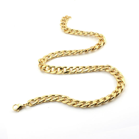 Long Domineering Thick Gold Sier Does Necklaces