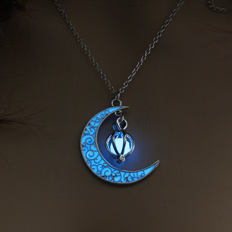 Moon Pumpkin Glowing Stone Noctilucent Christmas Necklaces