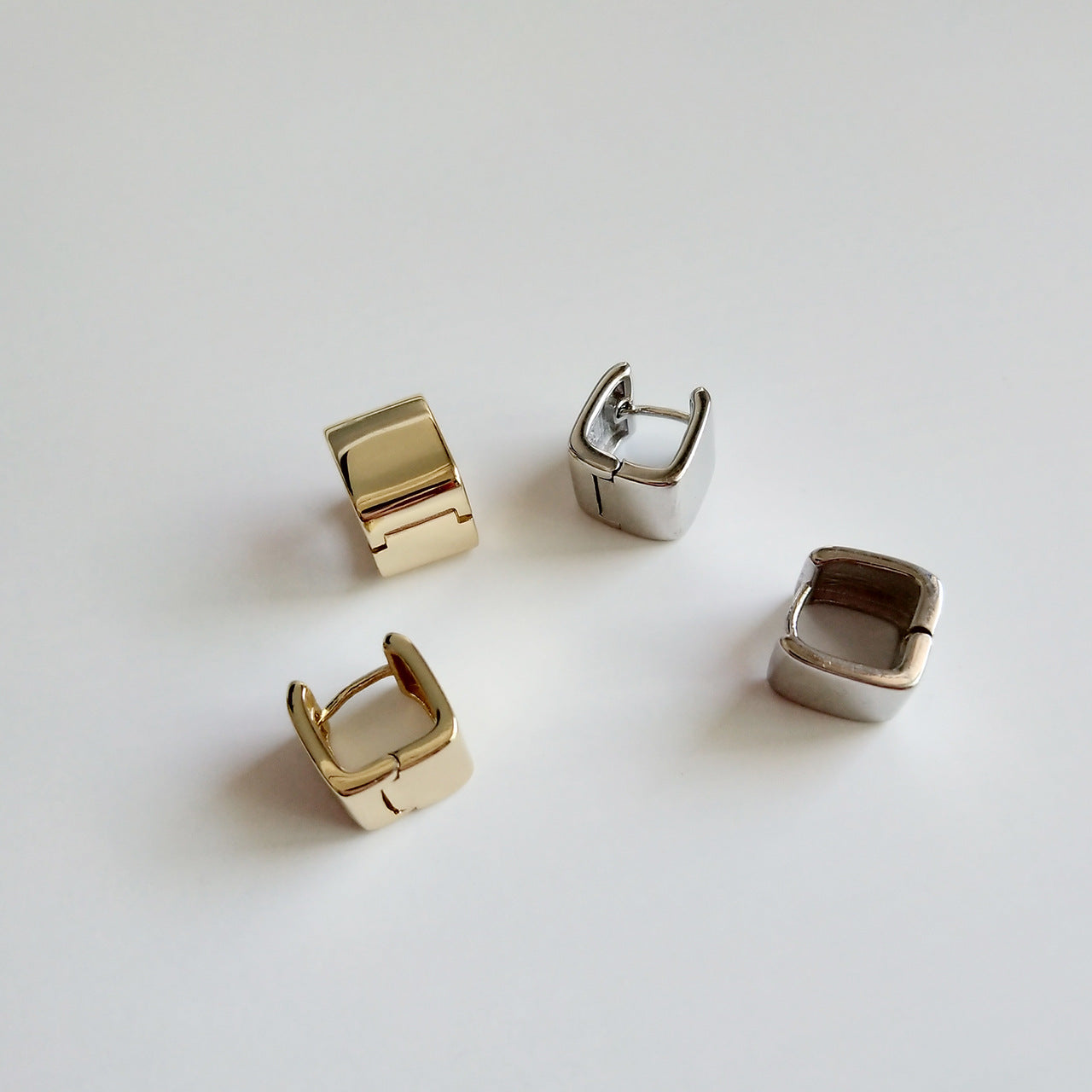 Square Wide Version Ear Clip Korean Earrings