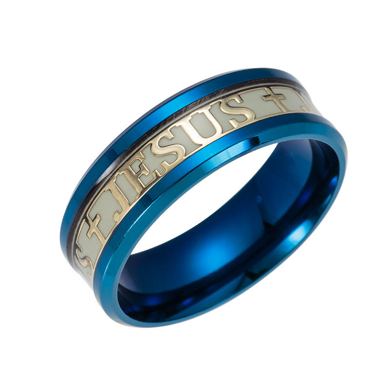 Men's Gift Simple Fashion Trend Stainless Steel Luminous Rings