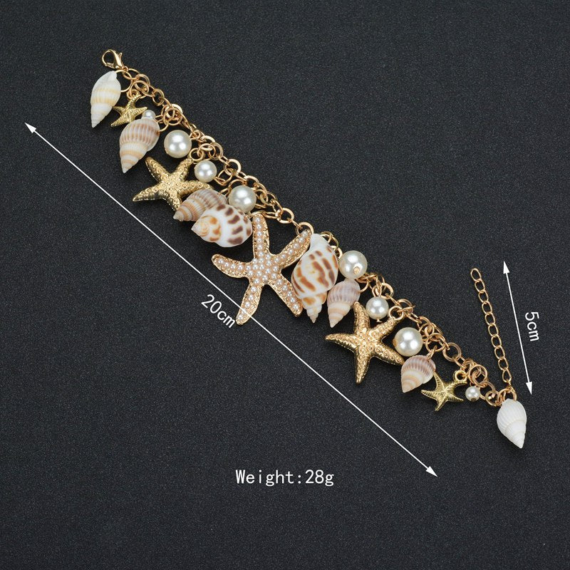 Women's Fashion Bohemian Ocean Style Starfish Shell Niche Bracelets