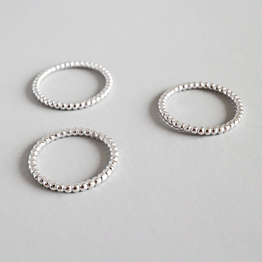 Sier Fashion Personalized Cold Handmade Beaded Thin Rings