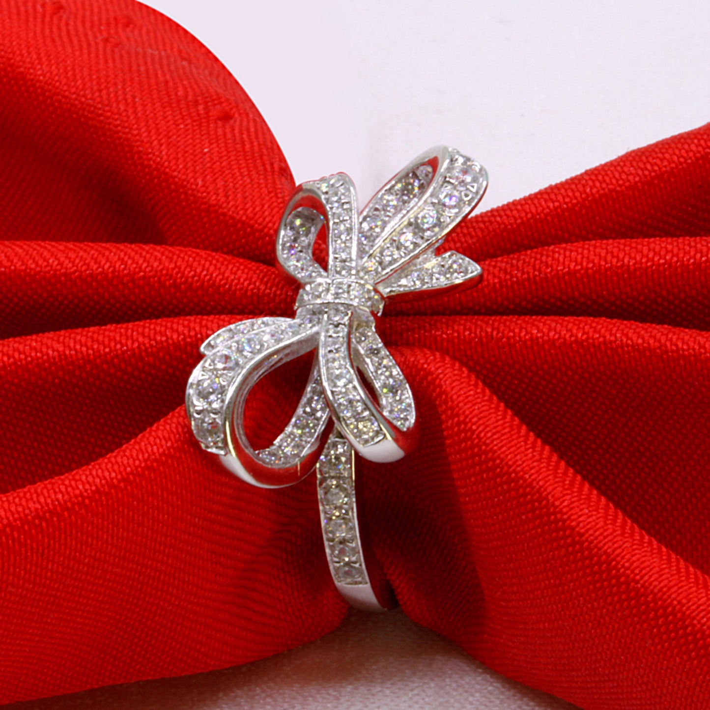 Fashion Diamond Bow Open Temperament Exaggerated Rings