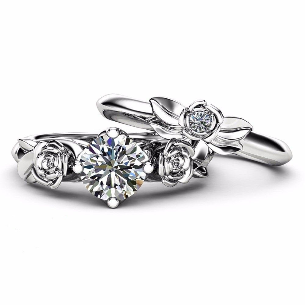 Women's Pink Peach Heart Claw Inlaid Zircon Novel Rings
