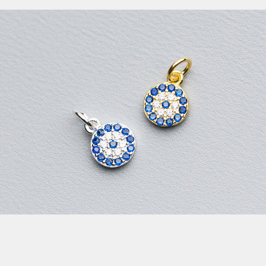 Micro Inlaid Zircon Devil's Eye Geometric Round Pendants