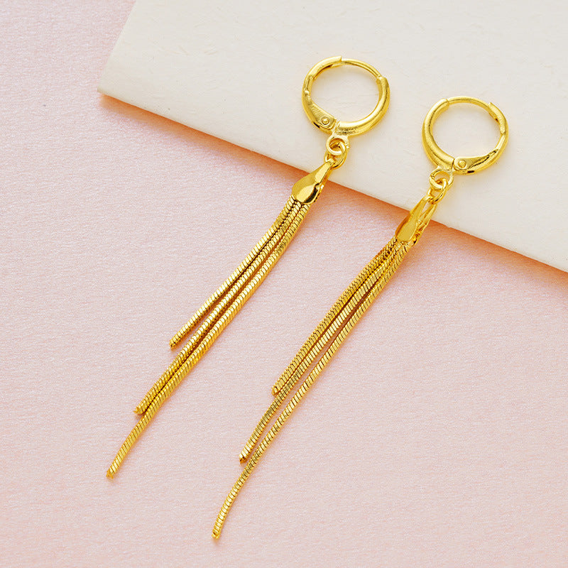 Long Tassel Female Vietnam Sand Colorfast Earrings