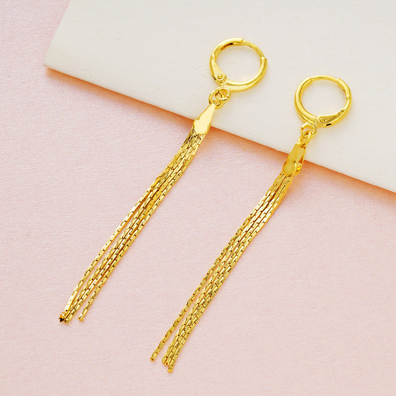 Long Tassel Female Vietnam Sand Colorfast Earrings