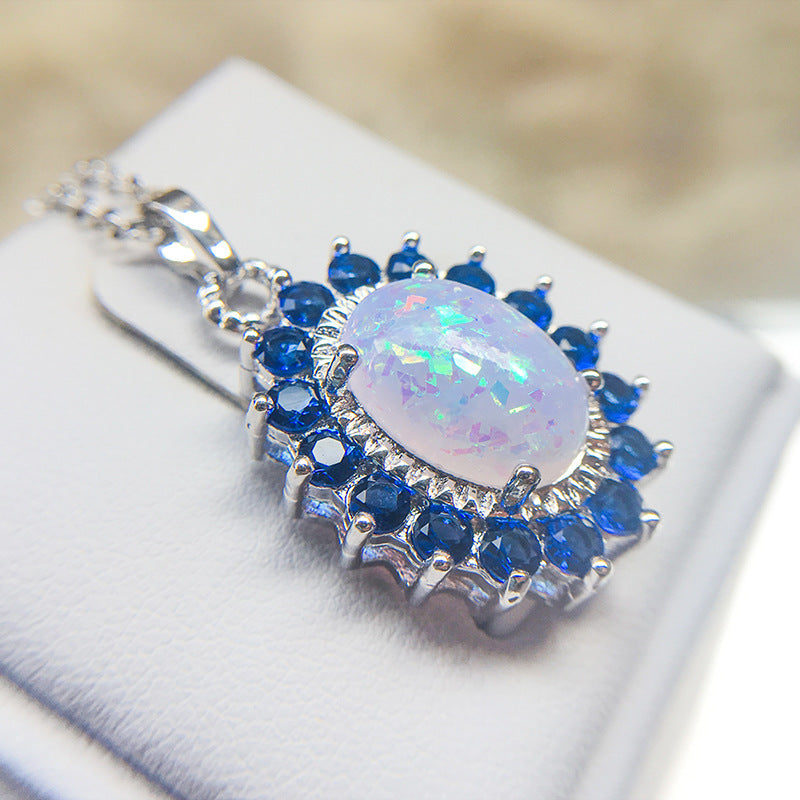 Classy Elegant Women's Opal Clavicle Chain Necklace