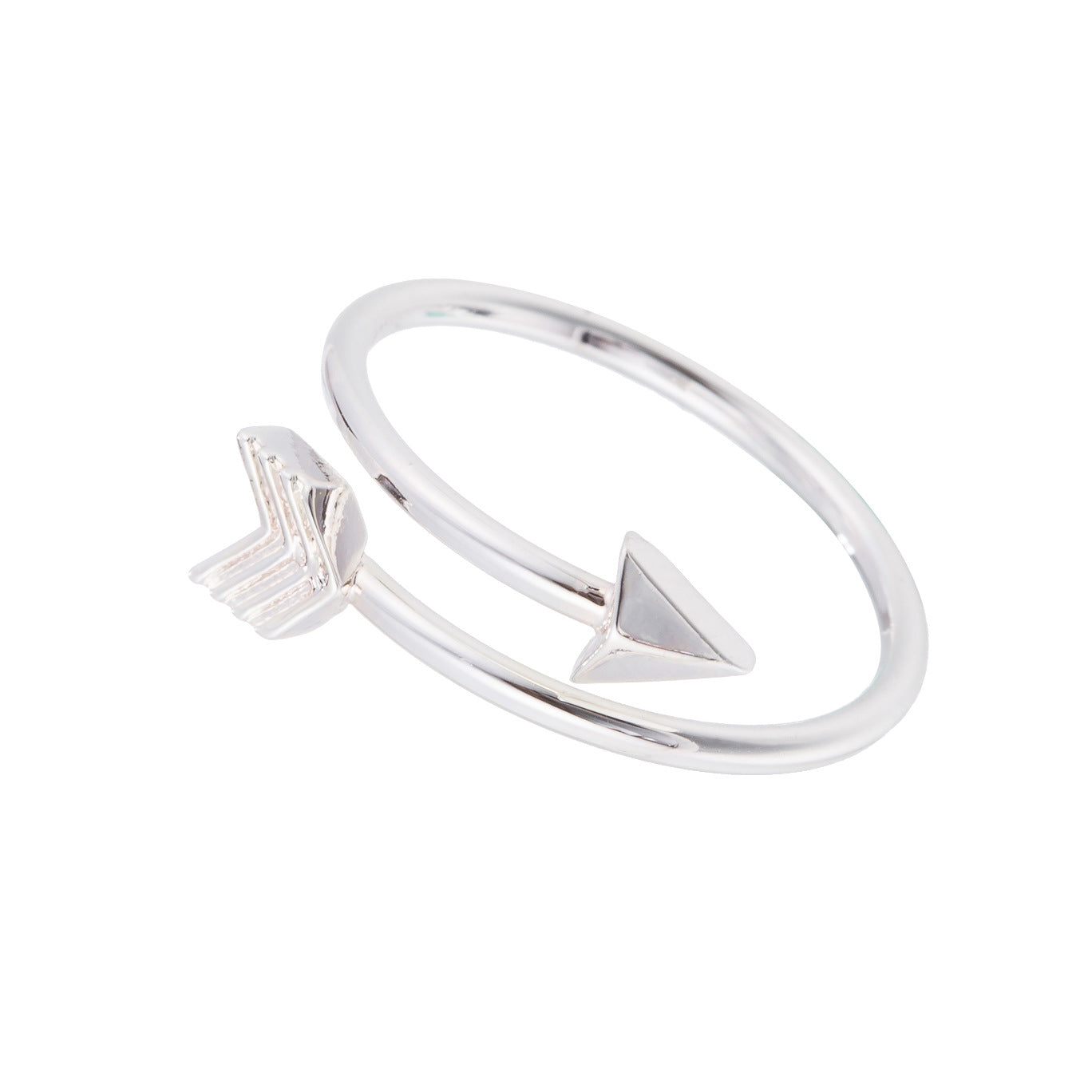 Gold Inlaid Open Arrow Female Couple Rings
