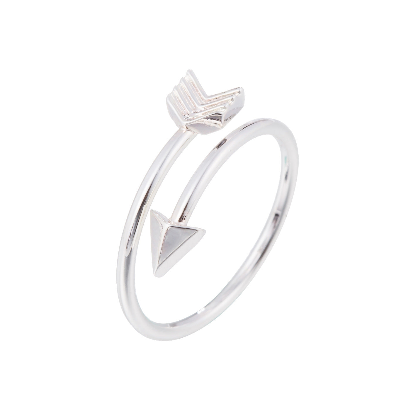 Gold Inlaid Open Arrow Female Couple Rings