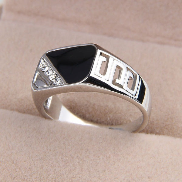 Dripping Classic Square Fashion Man's Alloy Rings