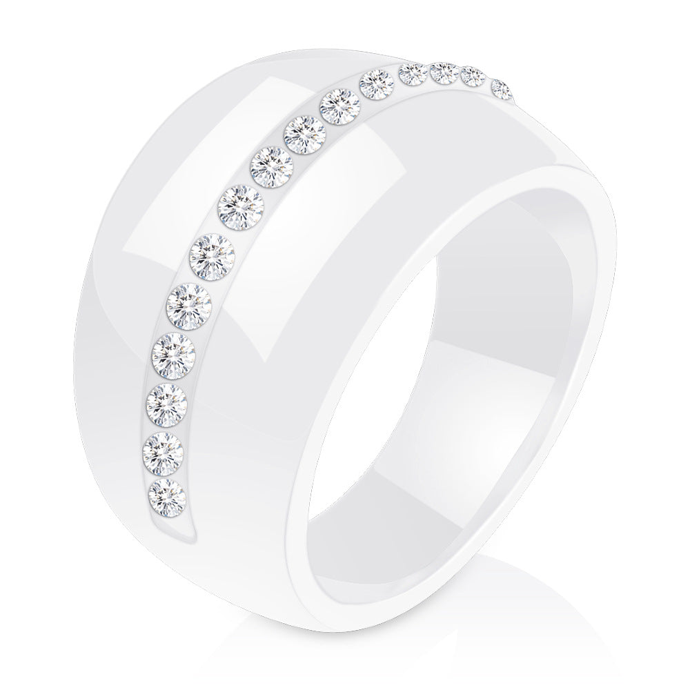 Single Row Diamond Ceramic Couple Docking Rings