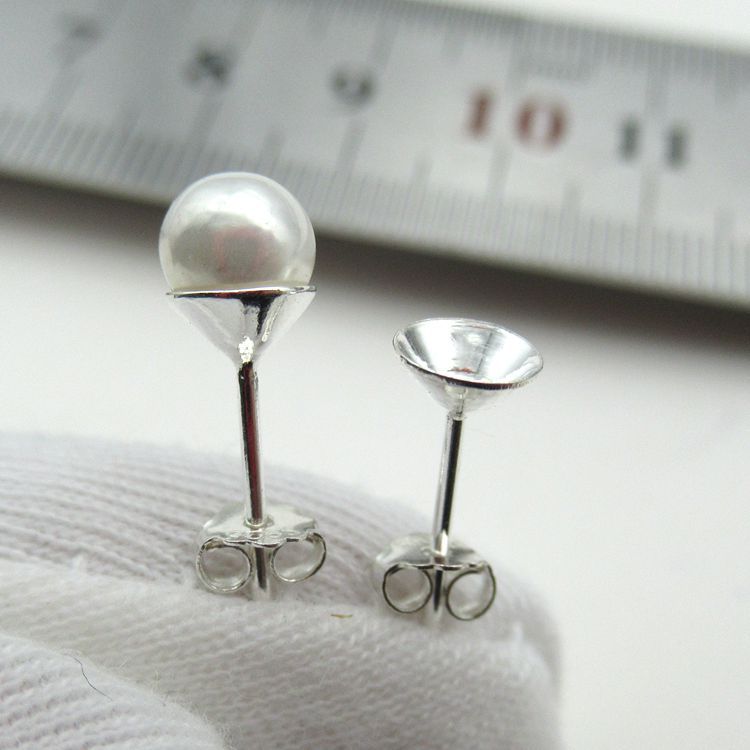 Auricular Needle Pointed Bottom Holder Plate Bowl-shaped Pin Eardrop Earrings