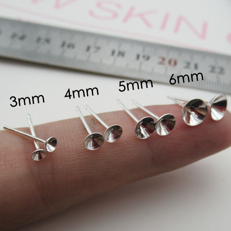 Auricular Needle Pointed Bottom Holder Plate Bowl-shaped Pin Eardrop Earrings