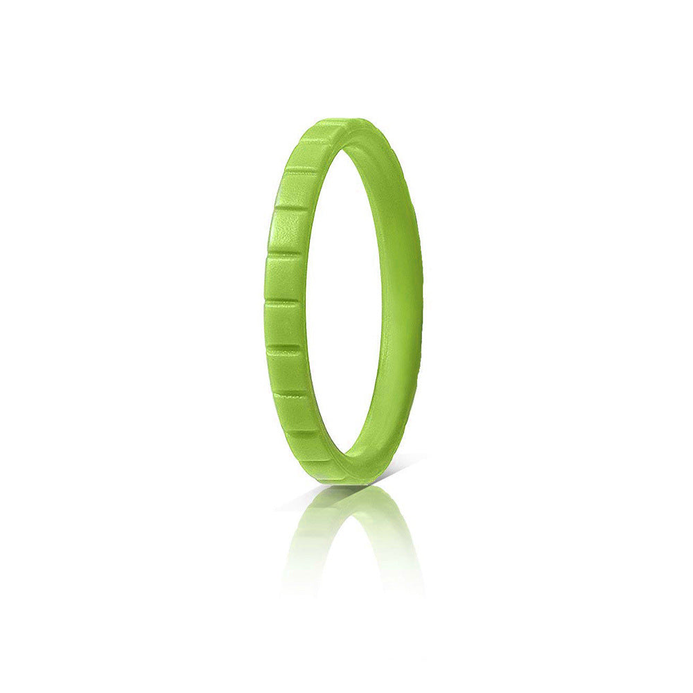 Women's Wide Step Silica Gel Stacked Wedding Geometric Pattern Ring