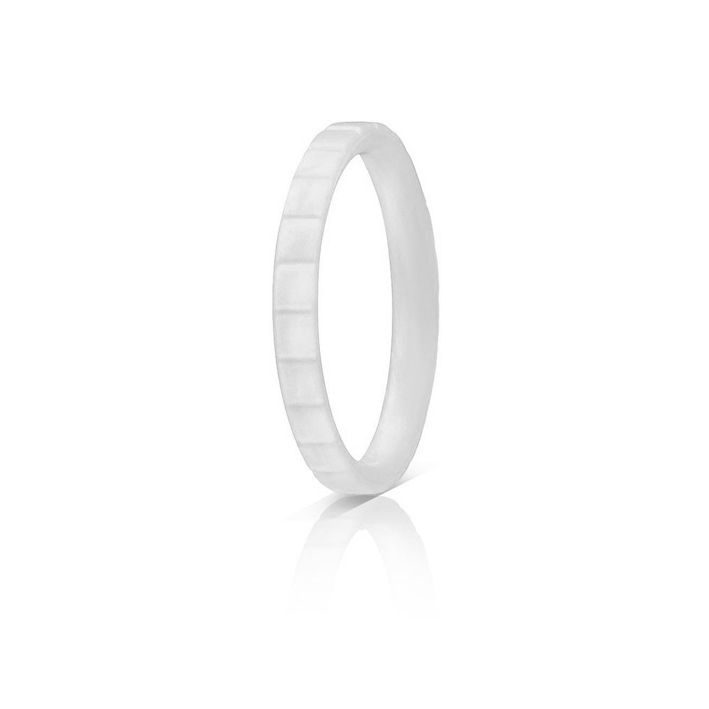 Women's Wide Step Silica Gel Stacked Wedding Geometric Pattern Ring