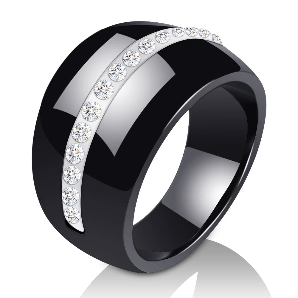 Single Row Diamond Ceramic Couple Docking Rings