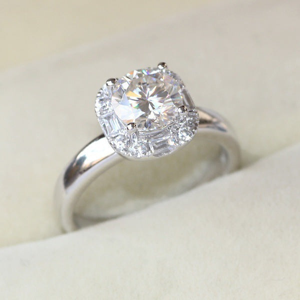 Round Shiny Diamond Female Supply Nightclub Queen Party Ring