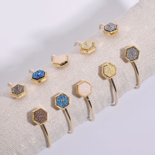Women's Alloy Geometric Pentagram Coated Crystal Tooth Bracelets