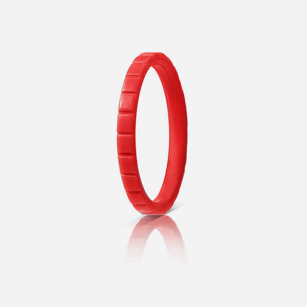 Women's Wide Step Silica Gel Stacked Wedding Geometric Pattern Ring