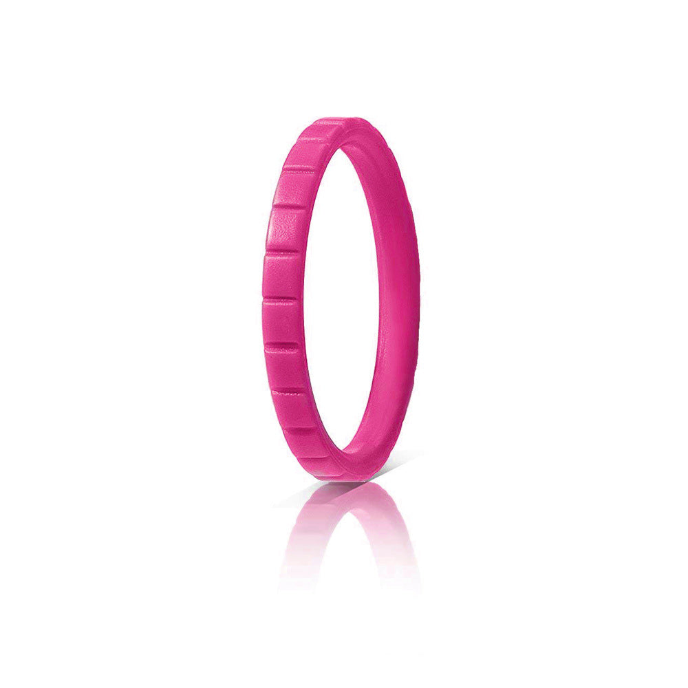 Women's Wide Step Silica Gel Stacked Wedding Geometric Pattern Ring