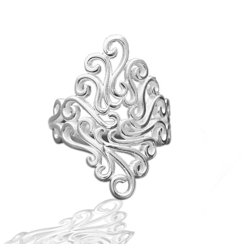 Flower Female Retro Pattern Shank Fashion Exaggerated Rings